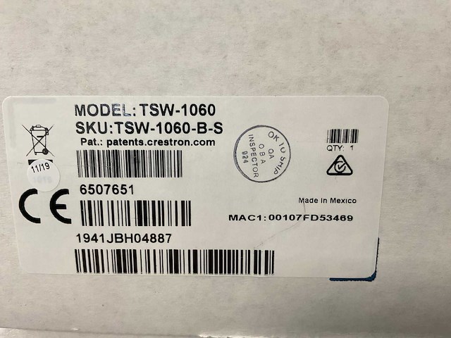 Crestron (tsw-1060-b-s), capacitive touch screen display designed for seamless control of various technologies (new) (7x) - afbeelding 9 van  10