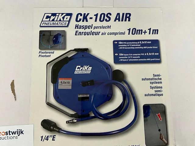 Criko ck-10s 10m+1m luchtslanghaspel - afbeelding 2 van  2