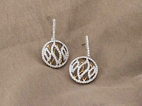 Crivelli - design bi-colour gouden oorbellen vol gezet met natuurlijke diamanten - afbeelding 7 van  11