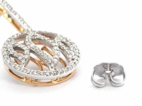 Crivelli - design bi-colour gouden oorbellen vol gezet met natuurlijke diamanten - afbeelding 11 van  11