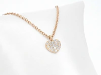 Crivelli - rosegouden hart collier met hoge kwaliteit briljant geslepen diamanten - afbeelding 1 van  8