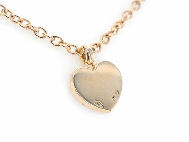 Crivelli - rosegouden hart collier met hoge kwaliteit briljant geslepen diamanten - afbeelding 3 van  8