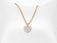 Crivelli - rosegouden hart collier met hoge kwaliteit briljant geslepen diamanten - afbeelding 4 van  8