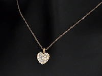 Crivelli - rosegouden hart collier met hoge kwaliteit briljant geslepen diamanten - afbeelding 1 van  8