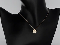 Crivelli - rosegouden hart collier met hoge kwaliteit briljant geslepen diamanten - afbeelding 2 van  8