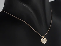 Crivelli - rosegouden hart collier met hoge kwaliteit briljant geslepen diamanten - afbeelding 4 van  8
