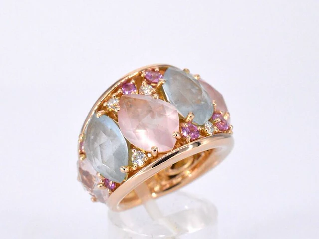 Crivelli - rosegouden ring met barok edelstenen - afbeelding 6 van  10