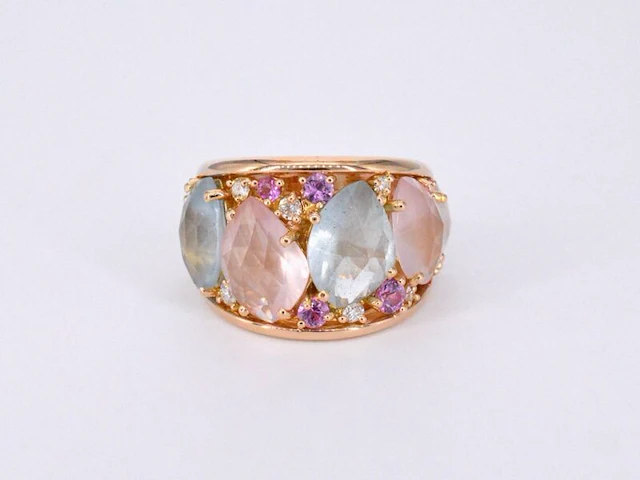 Crivelli - rosegouden ring met barok edelstenen - afbeelding 7 van  10