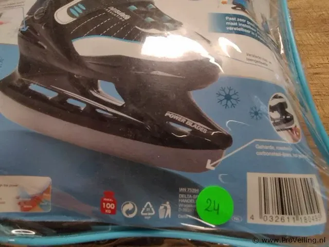 Crivit ice-hockey schaats verstelbaar blauw/wit/zwart maat 28t/m32 - afbeelding 3 van  3