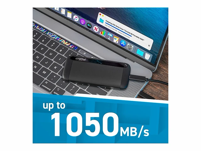 Crucial x8 4tb portable ssd up to 1050mb/s pc and mac usb 3.2 external solid state drive - afbeelding 2 van  3