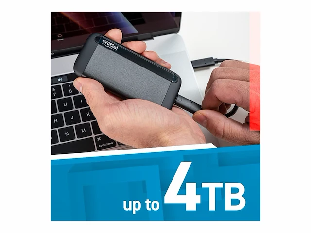 Crucial x8 4tb portable ssd up to 1050mb/s pc and mac usb 3.2 external solid state drive - afbeelding 3 van  3