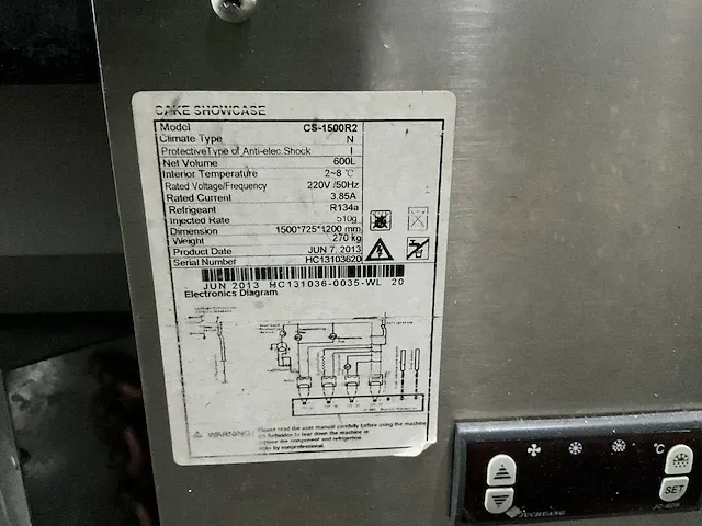 Cs-1500 gebaksvitrine - afbeelding 7 van  7