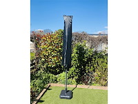 Cuhoc grijze parasol met hoes 3m stokparasol met volanten opdraaier en redlabel hoes - afbeelding 2 van  6