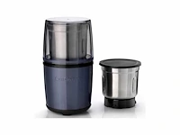 Cuisinart - elektrische kruidenmolen ss - spice grinder - koffiemolen - dubbele rvs kommen met opbergdeksels - blauw - rvs - afbeelding 1 van  2