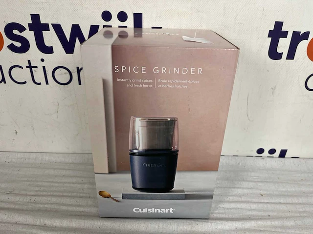 Cuisinart - elektrische kruidenmolen ss - spice grinder - koffiemolen - dubbele rvs kommen met opbergdeksels - blauw - rvs - afbeelding 2 van  2
