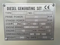 Cummins 6ctaa8.3-g2 - 220 kva - silent generator - afbeelding 8 van  13