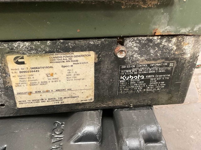 Cummins 7.5hdkat41934l stroomgenerator - afbeelding 8 van  10