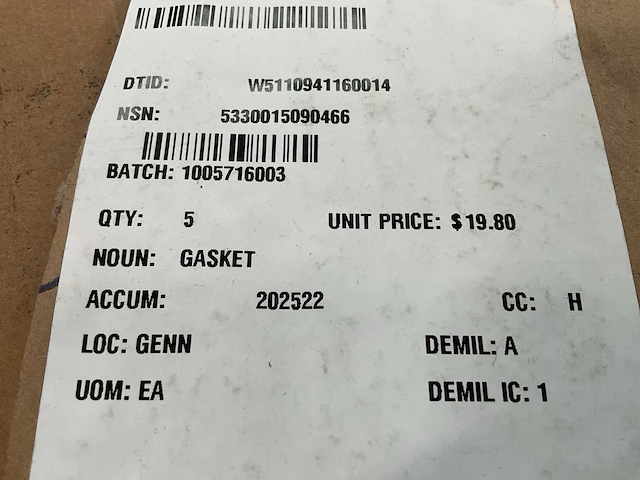 Cummins gasket (4x) - afbeelding 3 van  3