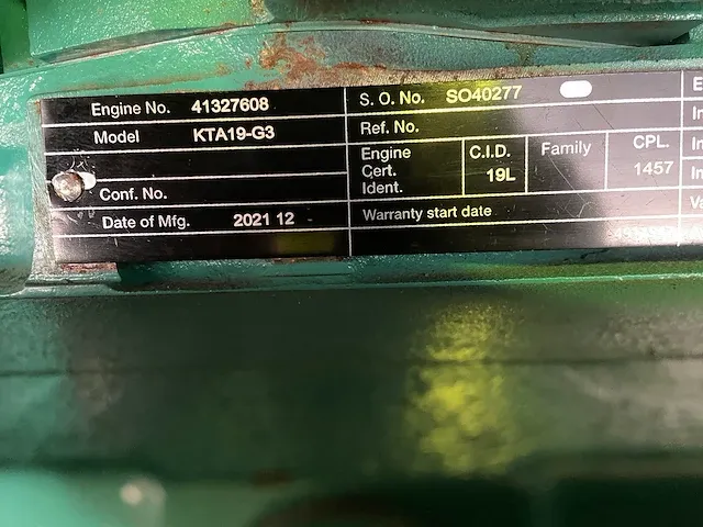 Cummins kta19-g3 - 500 kva - open generator - afbeelding 8 van  11