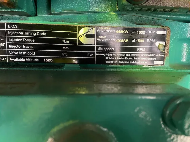 Cummins kta19-g3 - 500 kva - open generator - afbeelding 9 van  11