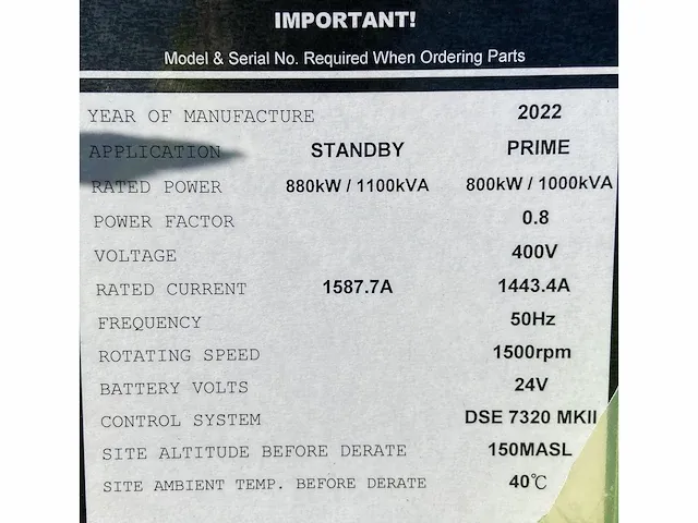 Cummins kta38-g5 - 1100 kva - open generator - afbeelding 6 van  11