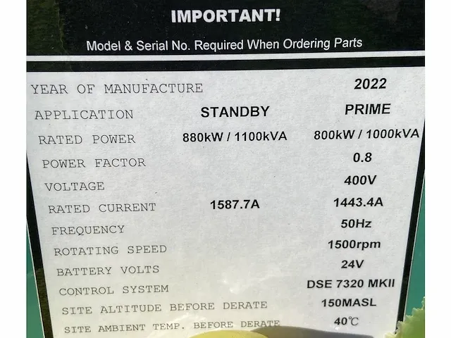 Cummins kta38-g5 - 1100 kva - open generator - afbeelding 9 van  14