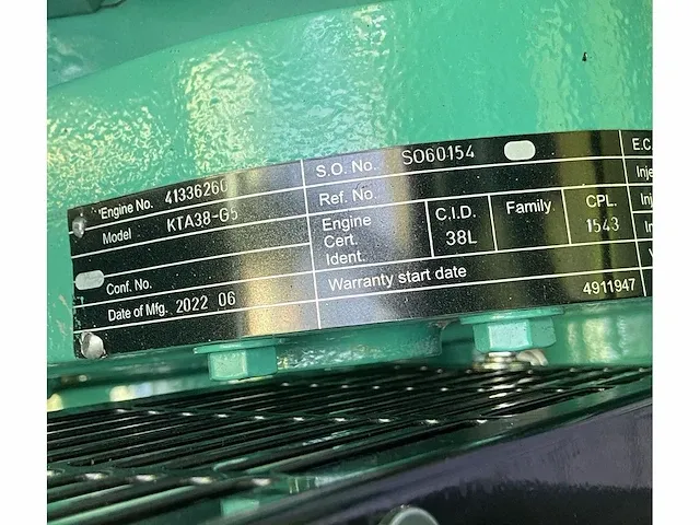 Cummins kta38-g5 - 1100 kva - open generator - afbeelding 11 van  14