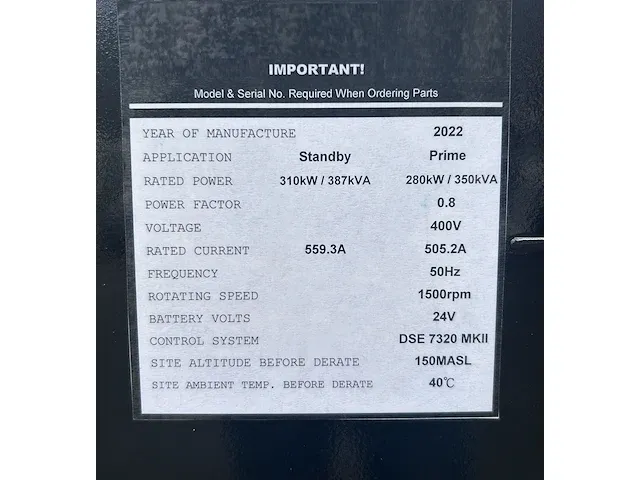 Cummins nta855-g4 - 385 kva - open generator - afbeelding 6 van  11