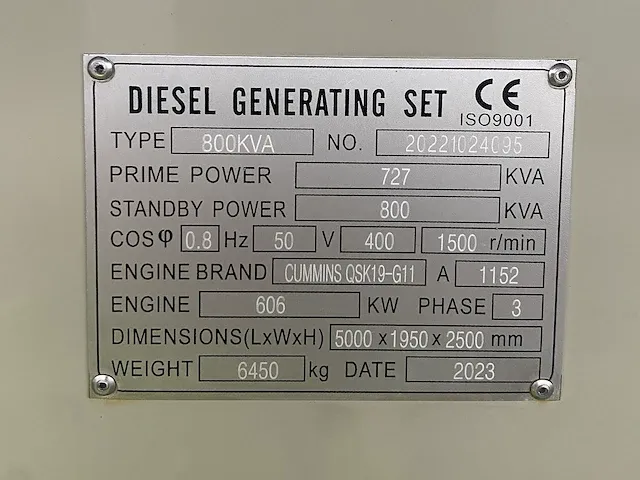 Cummins qsk19-g11 - 800 kva - silent generator - afbeelding 12 van  17