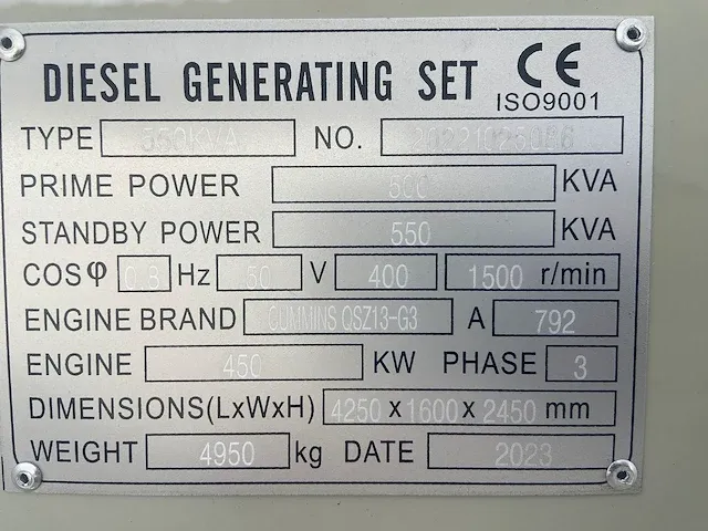 Cummins qsz13-g3 - 550 kva - silent generator - afbeelding 8 van  13