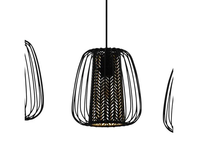 Curasao hanglamp-e27-99,5cm-zwart/goud eglo - afbeelding 2 van  2