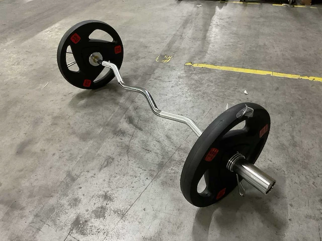 Curl 120cm gelagerd 2x15kg halterstang set - afbeelding 1 van  1