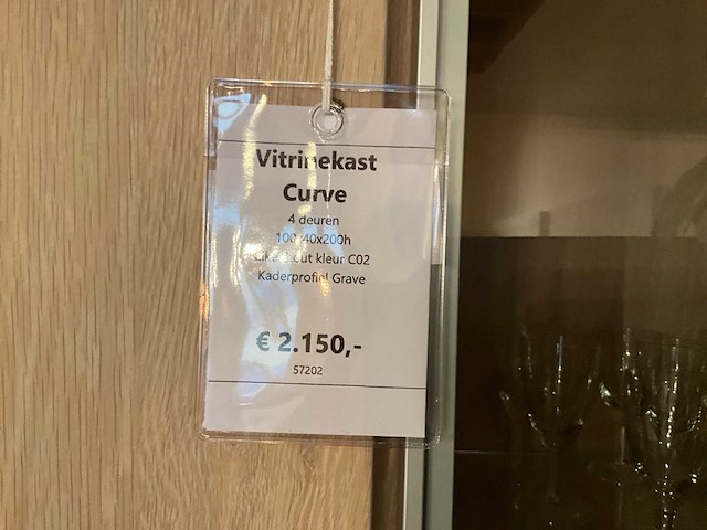Curve eiken vitrinekast - afbeelding 8 van  8