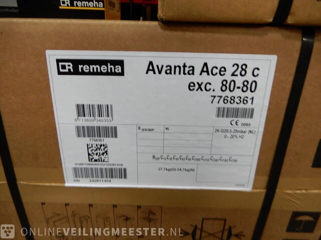 Cv combiketel met klokthermostaat remeha, avanta ace 28c, wit - afbeelding 2 van  3