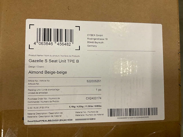 Cybex gazelle s seat unit almond beige - afbeelding 3 van  3