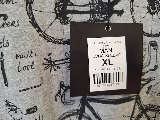 Cycology fietsshirt met lange mouwen - model bike maths - maat xl - afbeelding 3 van  4