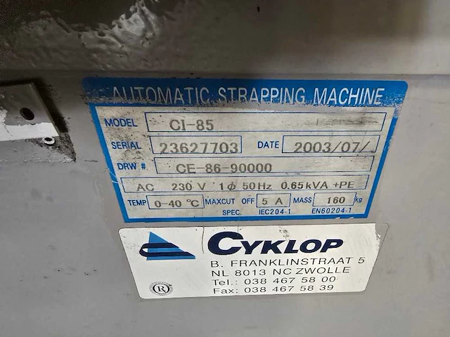 Cyklop - 2003 - ci 85 - overige verpakkingsmachines - afbeelding 7 van  7