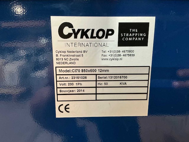 Cyklop - ci-70, 850x600 12mm - strapping reels - 2014 - afbeelding 10 van  10
