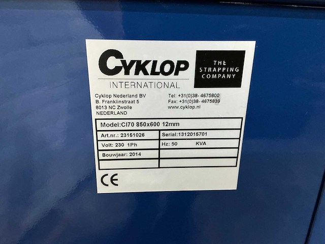 Cyklop - ci-70, 850x600 12mm - strapping reels - 2014 - afbeelding 7 van  7