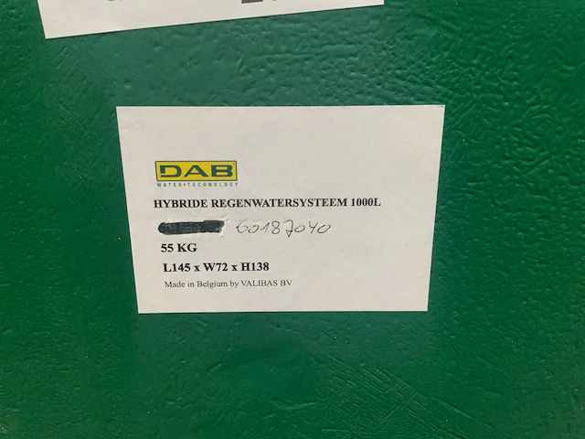 Dab nova up hybride regenwater systeem 1000l. - afbeelding 3 van  11