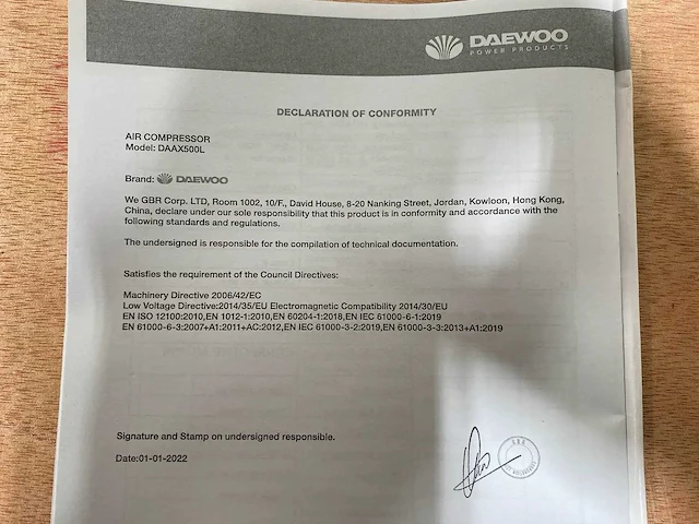 Daewoo - 2025 - daax 500l - luchtcompressor - afbeelding 10 van  15