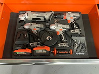 Daewoo - damw387 - gereedschapswagen + 4 in 1 accugereedschap - afbeelding 8 van  19