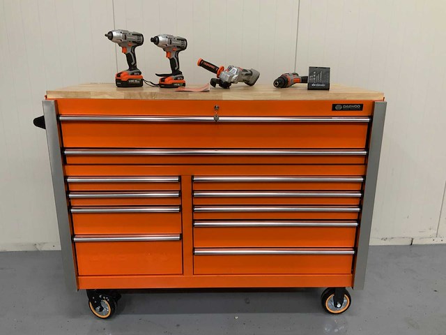 Daewoo - damw387 - gereedschapswagen + 4 in 1 accugereedschap - afbeelding 12 van  19