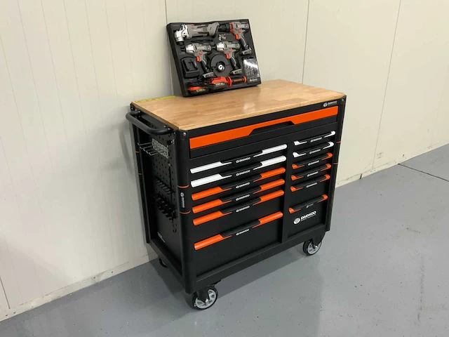 Daewoo - damws267 gereedschapswagen 13 laden + 4 in 1 set accu gereedschap - afbeelding 1 van  16