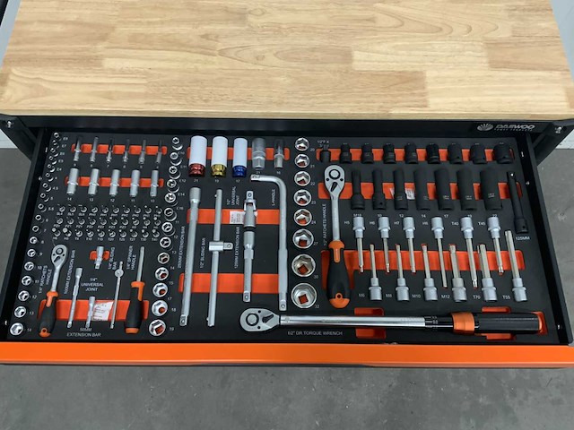 Daewoo - damws267 gereedschapswagen 13 laden + 4 in 1 set accu gereedschap - afbeelding 12 van  16