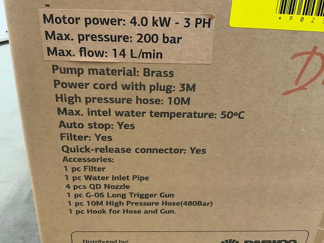 Daewoo - daw4000e-3 - hogedrukreiniger 4000w 200bar - afbeelding 9 van  15