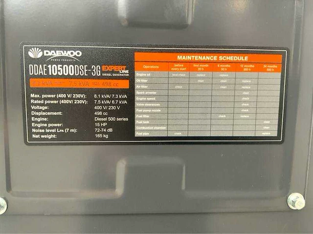 Daewoo - ddae10500dse-3g - 8.1 kva diesel generator 230/400v (10x) - afbeelding 26 van  26