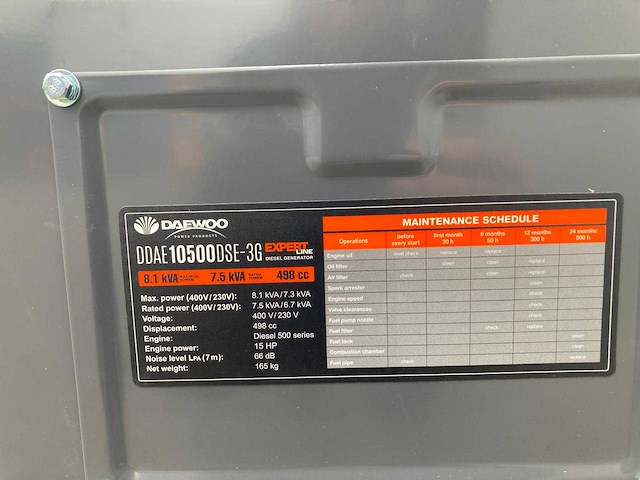 Daewoo - ddae10500dse-3g - 8.1 kva diesel generator 230/400v - afbeelding 4 van  8