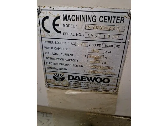 Daewoo - mynx 540 - cnc bewerkingscentra - afbeelding 6 van  14
