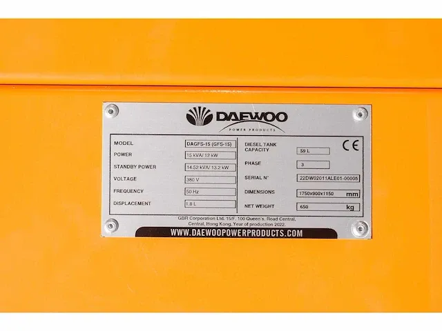 Daewoo dagfs-15 15kva noodstroomaggregaat - afbeelding 12 van  16